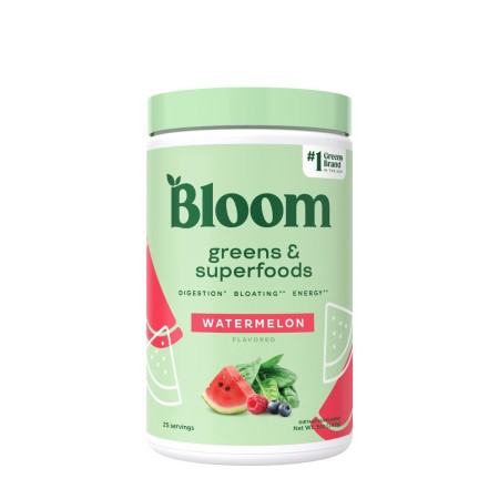 Bloom Greens & Superfoods Watermelon, Pulbere Nutritiva Cu Aroma De Pepene Verde, Suport Pentru Energie Si Detoxifiere, 142 G