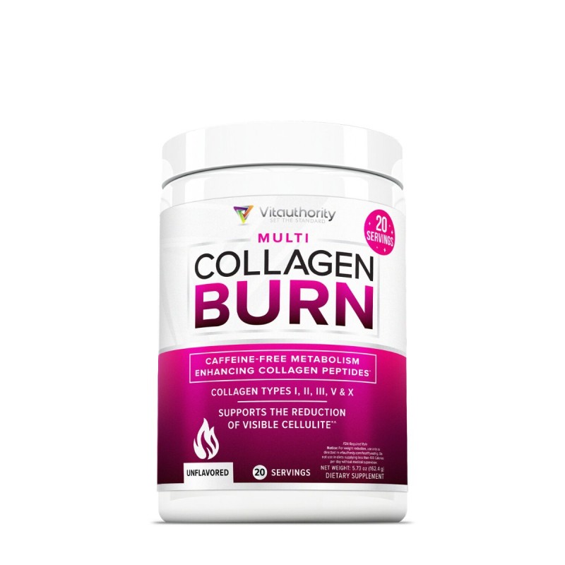 Vitauthority Multi Collagen Burn, Caffeine-free Metabolism Enhancing Collagen Peptides, Formula Pentru Reducerea Celulitei Si Arderea Grasimilor, 162.4g