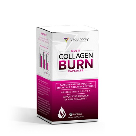 Vitauthority - Multi Collagen Burn: Caffeine-free Metabolism Enhancing Collagen Peptides, Formula Pentru Reducerea Celulitei Si Arderea Grasimilor, 60 Cps
