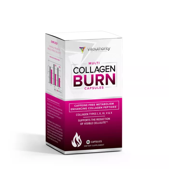 Vitauthority - Multi Collagen Burn: Caffeine-free Metabolism Enhancing Collagen Peptides, Formula Pentru Reducerea Celulitei Si Arderea Grasimilor, 60 Cps