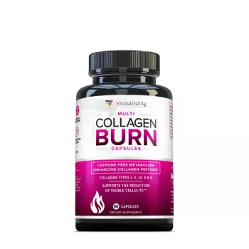 Vitauthority - Multi Collagen Burn: Caffeine-free Metabolism Enhancing Collagen Peptides, Formula Pentru Reducerea Celulitei Si Arderea Grasimilor, 60 Cps