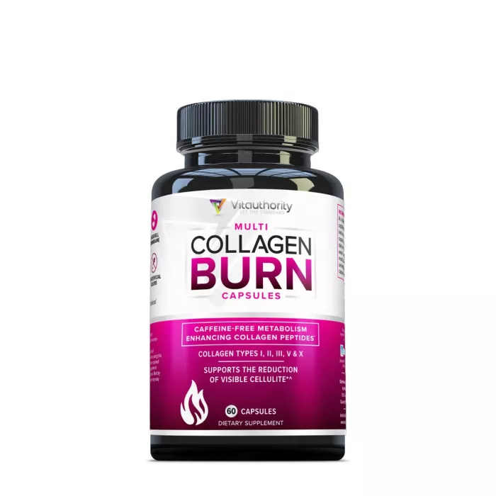 Vitauthority - Multi Collagen Burn: Caffeine-free Metabolism Enhancing Collagen Peptides, Formula Pentru Reducerea Celulitei Si Arderea Grasimilor, 60 Cps