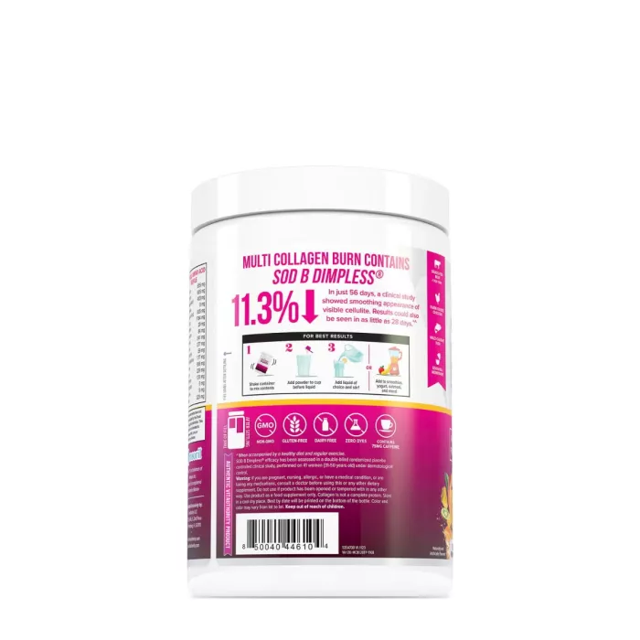 Vitauthority Multi Collagen Burn Energy, Formula Pentru Reducerea Celulitei Si Arderea Grasimilor Cu Aroma De Fructe Tropicale, 216 G