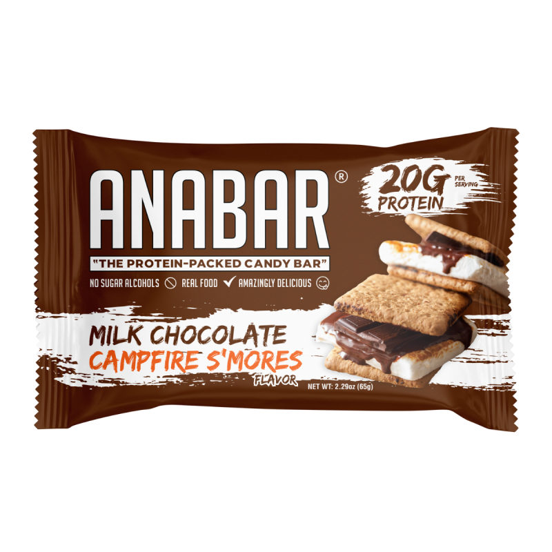 Anabar Protein Candy Bar - S'mores, Baton Proteic Cu Aroma De Ciocolata Cu Lapte Si Bezele , 65 G