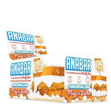 Anabar Protein Candy Bar Marshmallow Fluff N' Butter, Baton Proteic Cu Gust De Crema De Bezele Si Unt De Arahide, 68 G