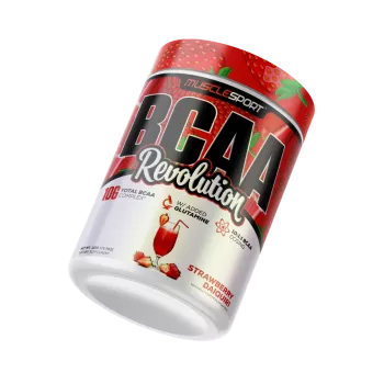 Musclesport Bcaa Revolution Strawberry Daiquiri Flavor, Aminoacizi Cu Aroma De Capsuni, 450g