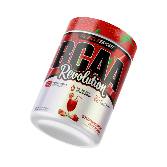 Musclesport Bcaa Revolution Strawberry Daiquiri Flavor, Aminoacizi Cu Aroma De Capsuni, 450g