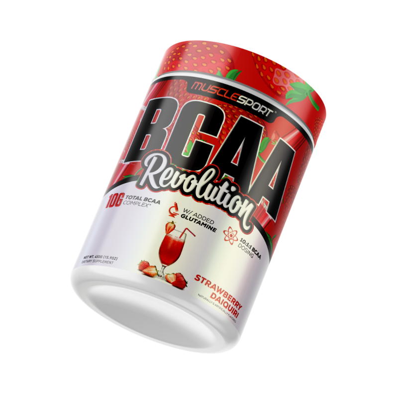 Musclesport Bcaa Revolution Strawberry Daiquiri Flavor, Aminoacizi Cu Aroma De Capsuni, 450g