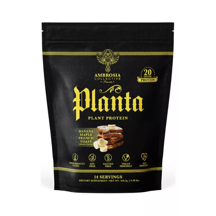Ambrosia Collective Planta Plant Protein, Proteina Vegana Cu Aroma De French Toast Cu Banane Si Sirop De Artar, 410.2 G