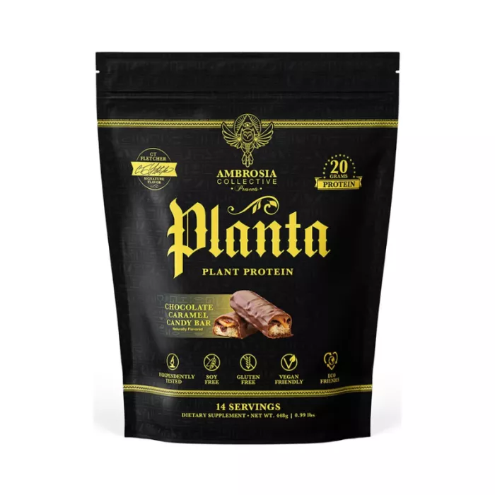 Ambrosia Collective Planta Plant Protein, Proteina Vegana Cu Aroma De Baton De Ciocolata Cu Caramel, 410.2 G