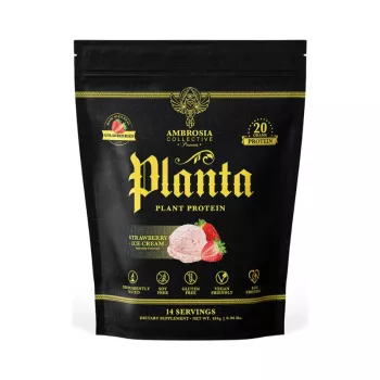 Ambrosia Collective Planta Plant Protein, Proteina Vegana Cu Aroma De Inghetata De Capsuni, 434 G