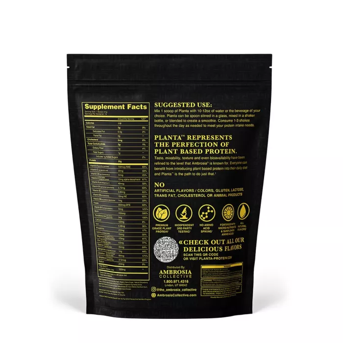 Ambrosia Collective Planta Plant Protein, Proteina Vegana Cu Aroma De Inghetata De Capsuni, 434 G