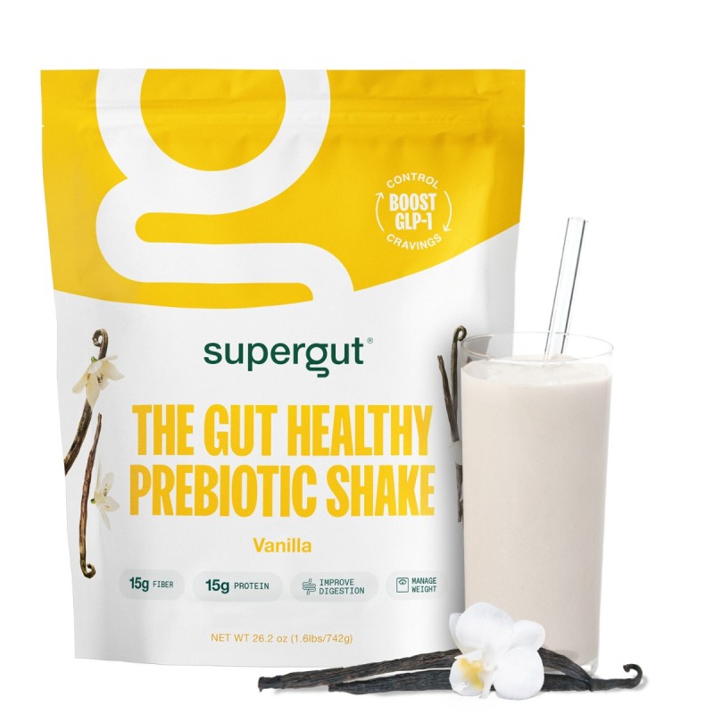 Supergut The Gut Healthy Prebiotic Shake Vanilla Flavor, Shake Proteic Cu Prebiotice , Cu Aroma De Vanilie, 742 G
