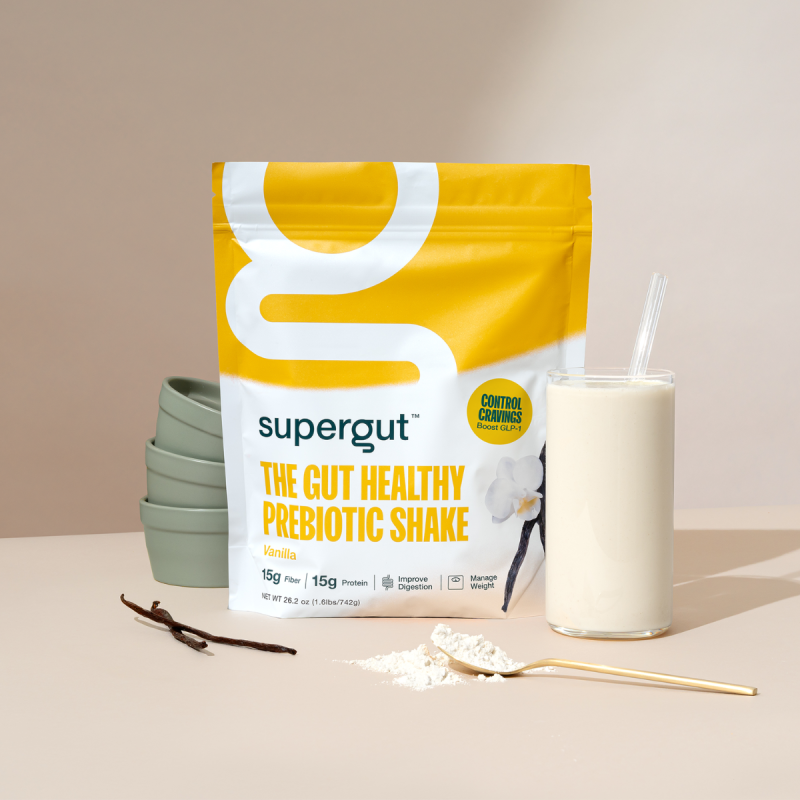 Supergut The Gut Healthy Prebiotic Shake Vanilla Flavor, Shake Proteic Cu Prebiotice , Cu Aroma De Vanilie, 742 G
