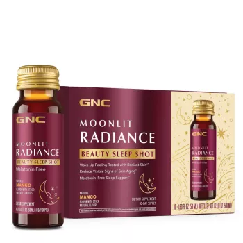 Gnc Moonlit Radiance Beauty Sleep Shot With Mango Flavor, Shot Pentru Frumusete Si Somn Cu Aroma De Mango, 10x 50 Ml
