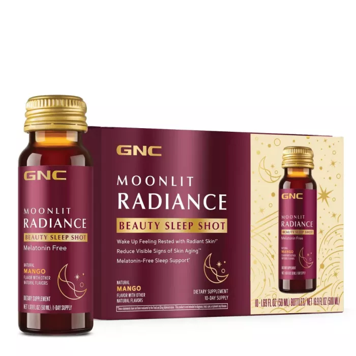 Gnc Moonlit Radiance Beauty Sleep Shot With Mango Flavor, Shot Pentru Frumusete Si Somn Cu Aroma De Mango, 50 Ml