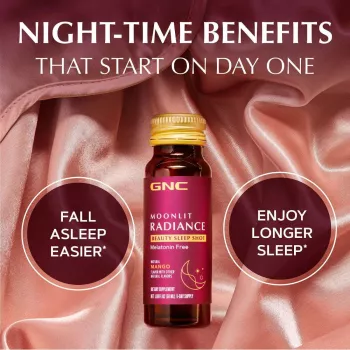 Gnc Moonlit Radiance Beauty Sleep Shot With Mango Flavor, Shot Pentru Frumusete Si Somn Cu Aroma De Mango, 50 Ml