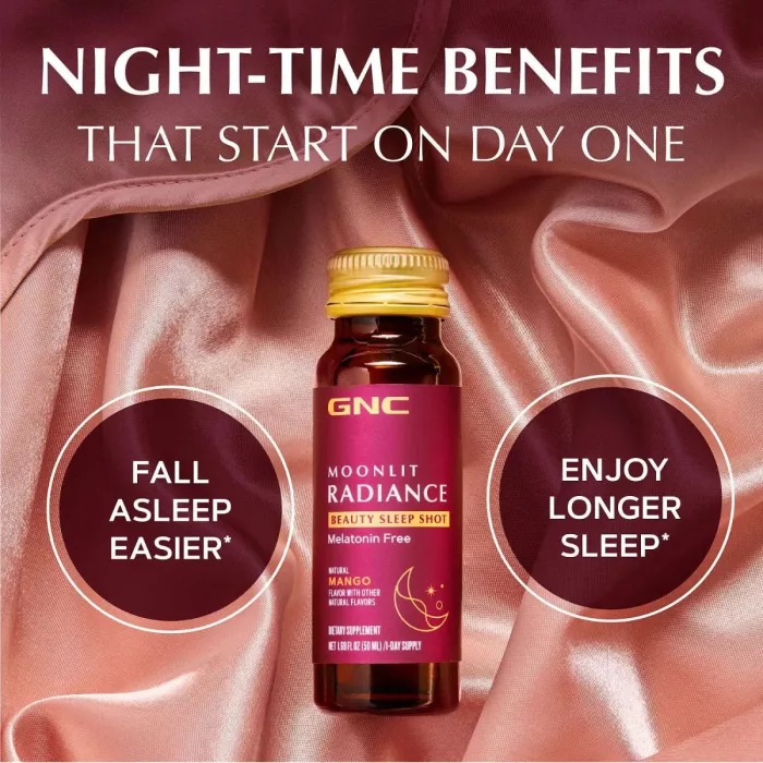 Gnc Moonlit Radiance Beauty Sleep Shot With Mango Flavor, Shot Pentru Frumusete Si Somn Cu Aroma De Mango, 50 Ml