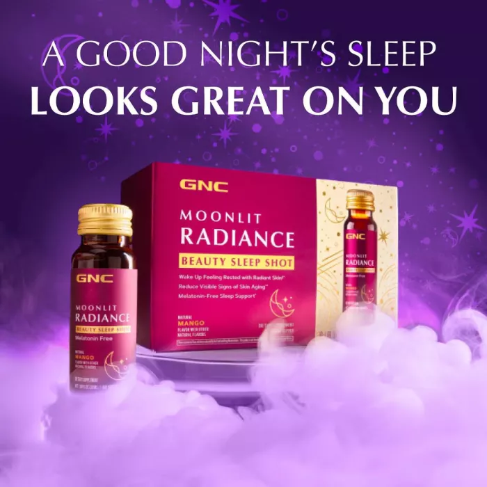 Gnc Moonlit Radiance Beauty Sleep Shot With Mango Flavor, Shot Pentru Frumusete Si Somn Cu Aroma De Mango, 50 Ml