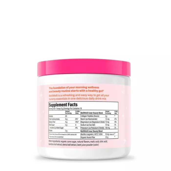Belliwelli Daily Fiber And Probiotics, Belliwelli Daily Fiber And Probiotics, Amestec De Fibre, Probiotice Si Colagen Pentru Sanatatea Digestiva Si Sustinerea Pielii, Parului Si Unghiilor, 181 G