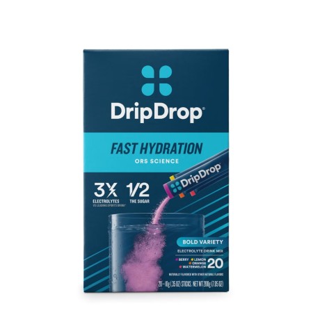 Dripdrop Electrolyte Drink Mix Bold Variety, Electroliti Cu Diferite Arome, 200 G