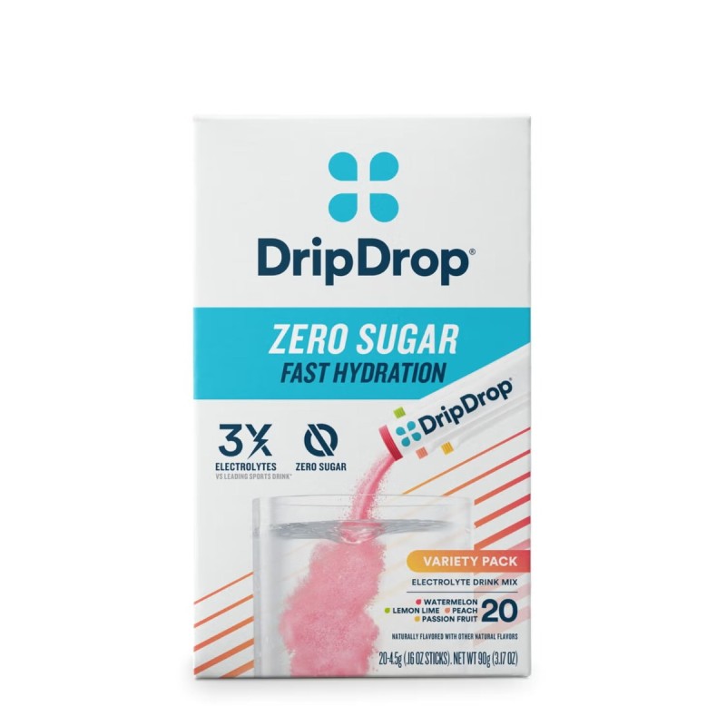 Dripdrop Electrolyte Drink Mix Variety,  Electroliti Fara Zahar Cu Diferite Arome, 90 G