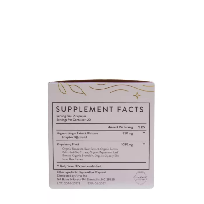 Arrae Bloat Digestive Support, Suport Natural Pentru Digestie Usoara Si Confort Abdominal, 40 Cps Arrae Bloat Digestive Support, Suport Natural Pentru Digestie Usoara Si Confort Abdominal, 40 Cps