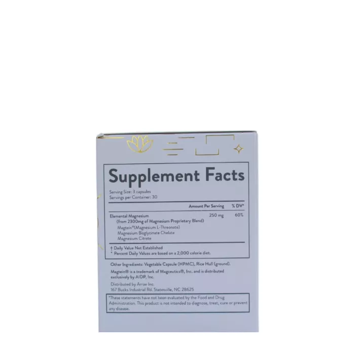 Arrae Magnesium L-threonate, Combinatie Tripla De Magneziu Pentru Relaxare Si Suport Cognitiv, 90 Cps