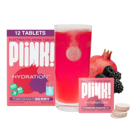 Plink! Electrolyte Drink Tablets Pomegranate Berry Flavor, Electroliti Cu Aroma De Rodie, 12 Tb