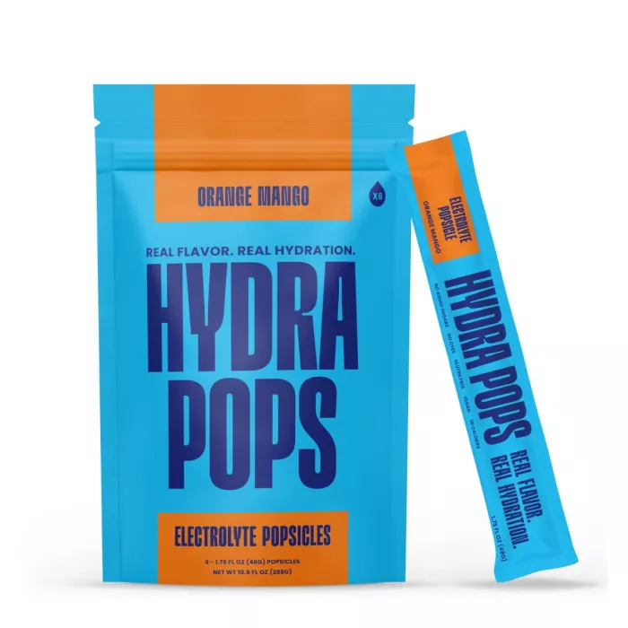 Hydra Pops Electrolyte Popsicles, Electroliti Zero Zahar Cu Gust De Portocale Si Mango, 288 G Hydra Pops Electrolyte Popsicles, Electroliti Zero Zahar Cu Gust De Portocale Si Mango, 288 G
