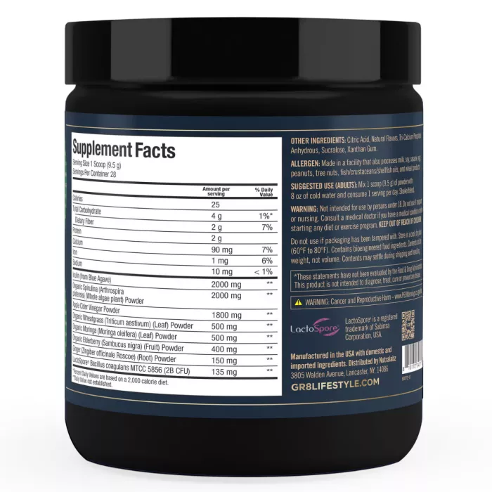 Gr8 Lifestyle Activ8 Immunity + Gut Health, Formula Complexa Pentru Digestie, Imunitate Si Vitalitate, 266 G