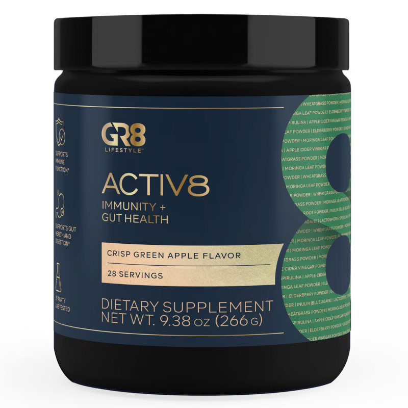 Gr8 Lifestyle Activ8 Immunity + Gut Health, Formula Complexa Pentru Digestie, Imunitate Si Vitalitate, 266 G