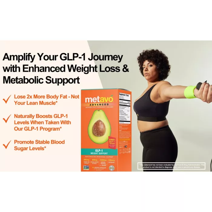 Metavo Advanced Glp-1 Weight Support, Formula Avansata Pentru Managementul Greutatii Cu Avob, 180 Cps