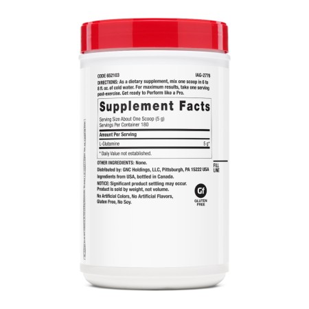 Pro Performance L-glutamine 5000mg Unflavored, L-glutamina Fara Aroma, 900 G