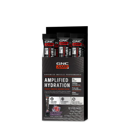 Gnc Amp Amplified Hydration, Electroliti Cu Aroma De Acai, Afine Si Rodie, 7.51 G