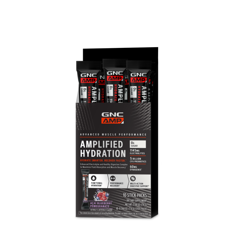 Gnc Amp Amplified Hydration, Electroliti Cu Aroma De Acai, Afine Si Rodie, 7.51 G