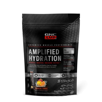 Gnc Amp Amplified Hydration, Electroliti Cu Aroma De Fructe Tropicale, 20 De Plicuri, 152 G