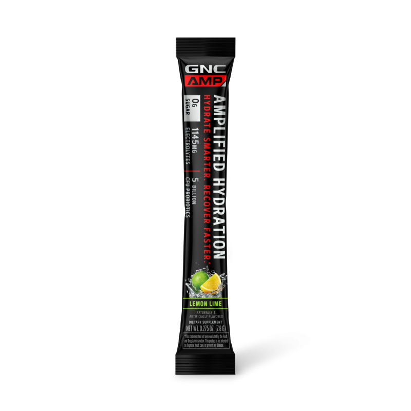 Gnc Amp Amplified Hydration, Electroliti Cu Aroma De Lamaie Si Lime, 7.63 G