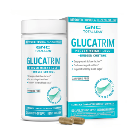 Gnc Total Lean Glucatrim Proven Weight Loss + Blood Glucose Support, Formula Noua Si Imbunatatita Pentru Slabit, 120 Cps  