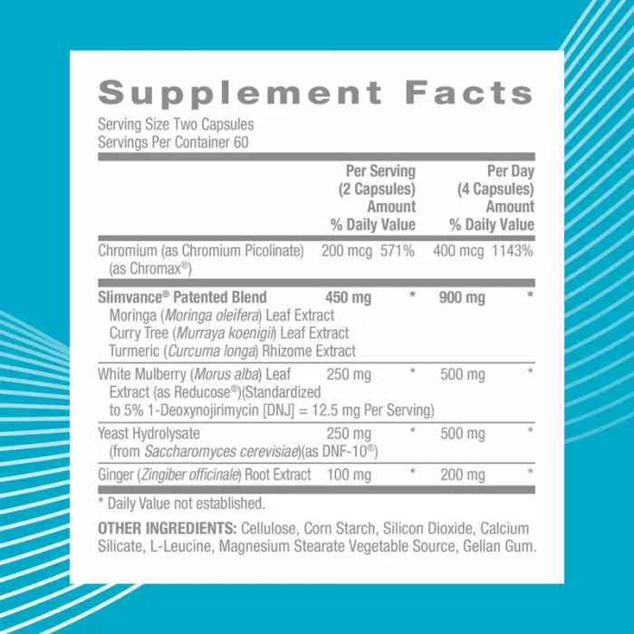 Gnc Total Lean Glucatrim Proven Weight Loss + Blood Glucose Support, Formula Noua Si Imbunatatita Pentru Slabit, 120 Cps  