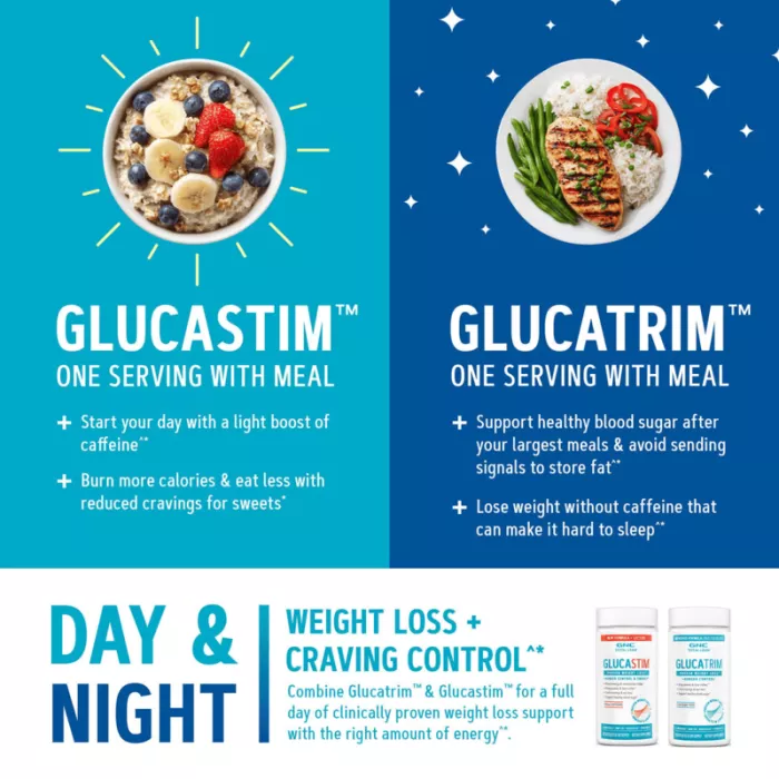 Gnc Total Lean Glucatrim Proven Weight Loss + Blood Glucose Support, Formula Noua Si Imbunatatita Pentru Slabit, 120 Cps  