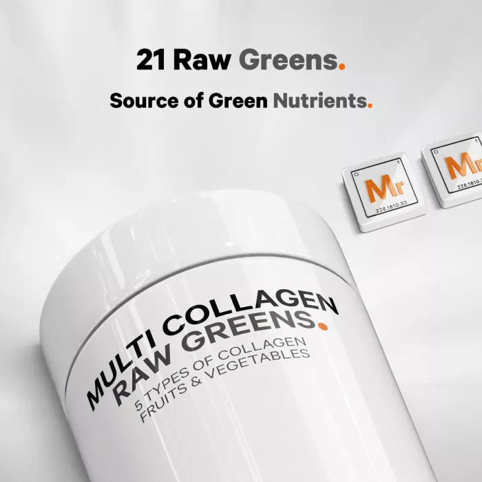 Codeage Hydrolyzed Multi Collagen Peptides Raw Greens With 21 Fruits & Veggies, Peptide De Colagen Hidrolizat Si 21 Superalimente Organice, 180 Cps