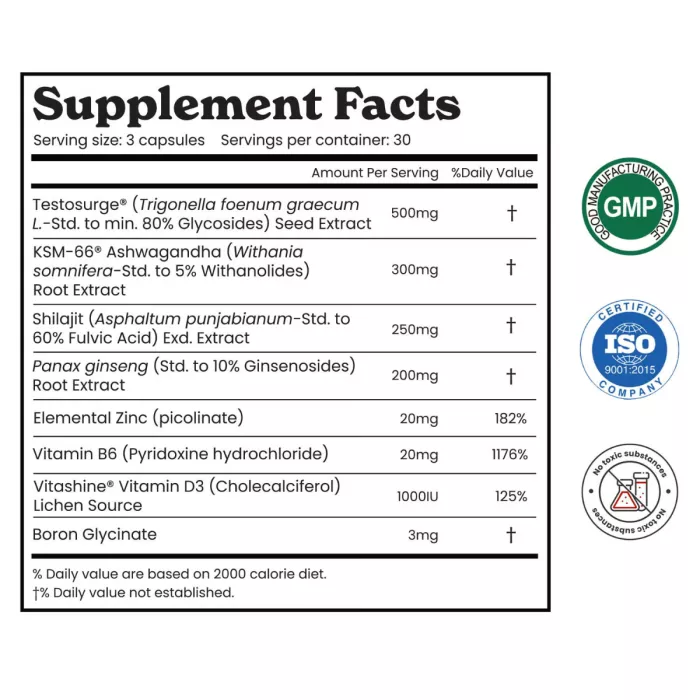 Better Alt Testo Pro, Formula Cu Shilajit Si Ashwagandha Pentru Stimularea Productiei De Testosteron, 90 Cps