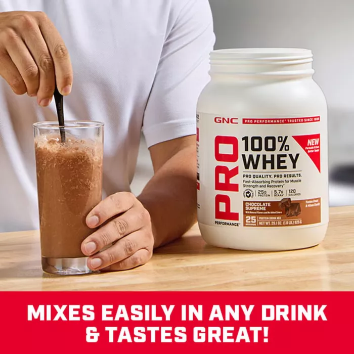 Gnc Pro Performance 100% Whey, Proteina Din Zer Cu Aroma De Biscuit Si Crema, Testata Antidoping, 860 G