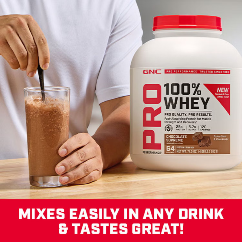 Pro performance 100% whey, proteina din zer cu aroma de ciocolata, testata antidoping (2112 g), GNC Live Well