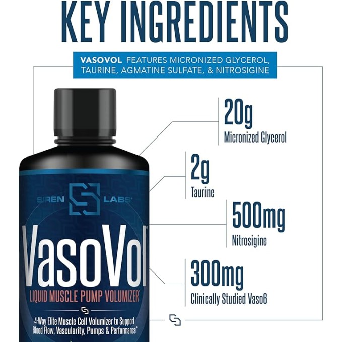 Sirenlabs Vaso Vol, Formula Avansata Pentru Pompare Musculara Si Performanta Cu Aroma De Fructe De Padure, 960 Ml
