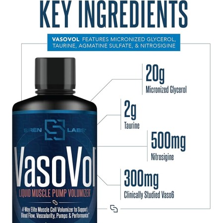 Sirenlabs Vaso Vol Fruit Burst Flavor, Formula Pentru Cresterea Masei Musculare Cu Aroma De Fruit Burst, 960 Ml
