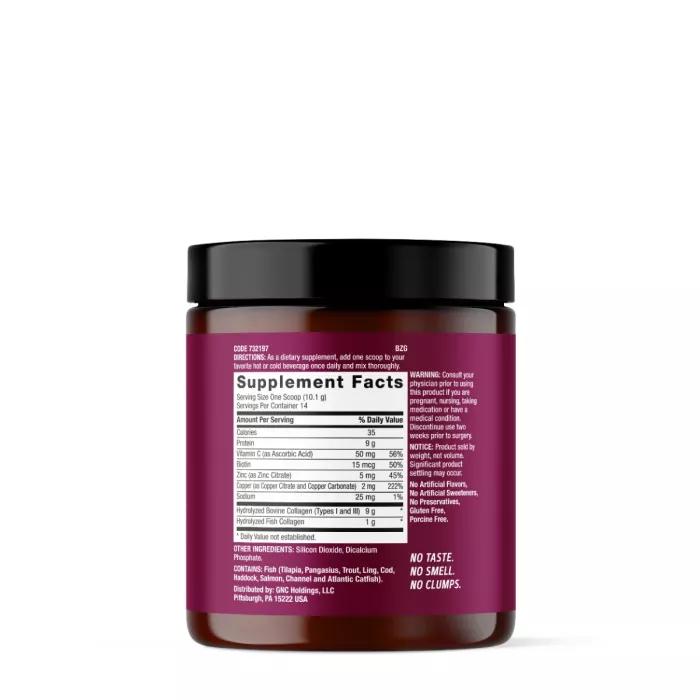 Gnc Premier Collagen Powder, Formula Premium De Peptide De Colagen Hidrolizat Fara Aroma, 141.4 G Gnc Premier Collagen Powder, Formula Premium De Peptide De Colagen Hidrolizat Fara Aroma, 141.4 G