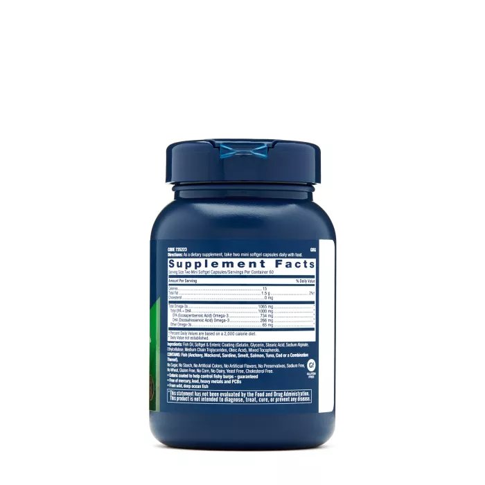 Gnc Triple Strength Fish Oil Mini, Ulei De Peste, 120 Cps Gnc Triple Strength Fish Oil Mini, Ulei De Peste, 120 Cps