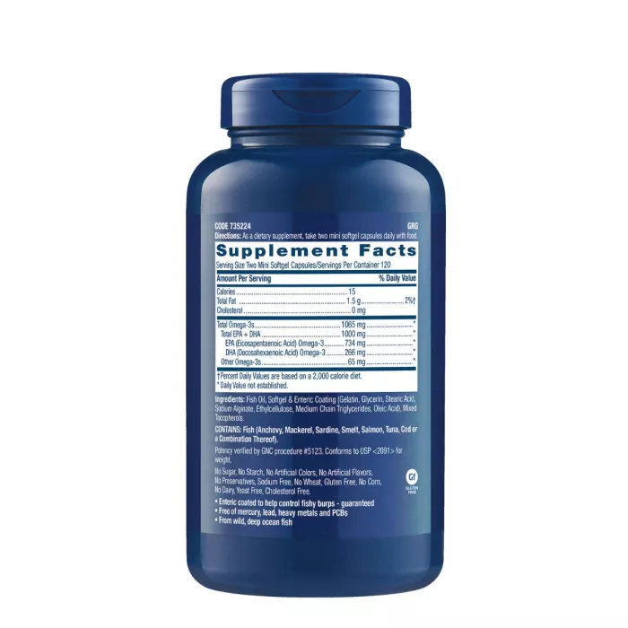 Gnc Triple Strength Fish Oil Mini, Ulei De Peste Mini Capsule, 240 Cps Gnc Triple Strength Fish Oil Mini, Ulei De Peste Mini Capsule, 240 Cps